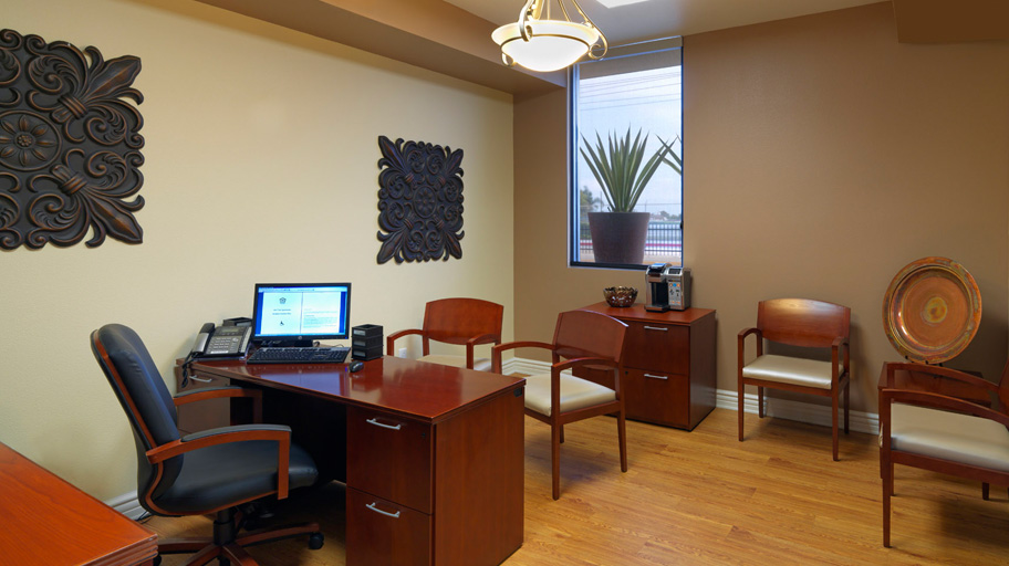 Leasing office interior at Alta Vista in Los Angeles, California