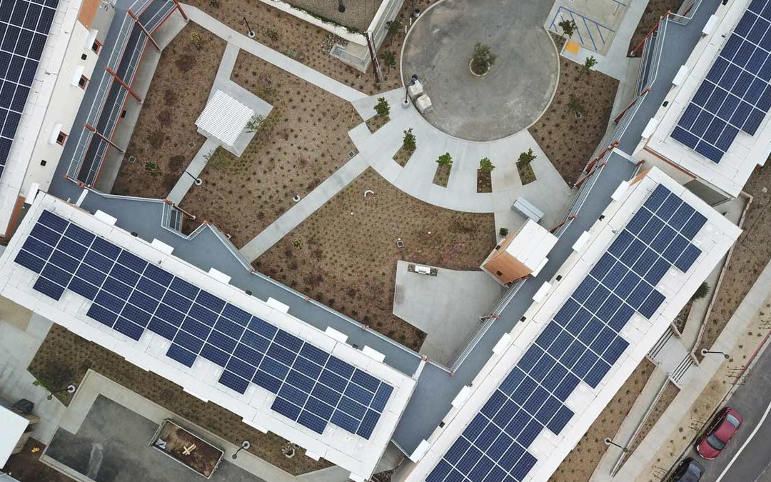 Solar panels atop San Ysidro Senior Village in San Diego