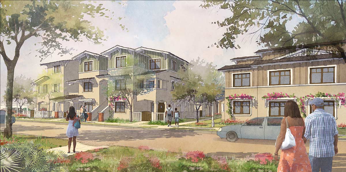 Architect rendering of Crestview Terrace in San Bernardino, California